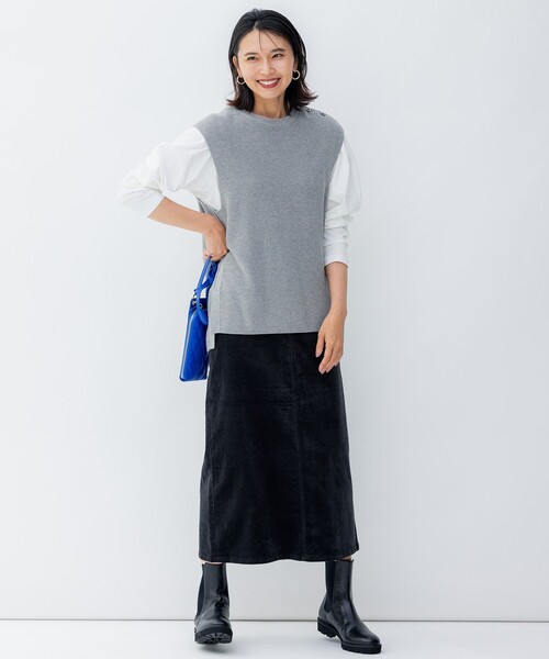 23区(ニジュウサンク)の「【洗える】コットンカシミヤ ニットベスト(ベスト・レディース・ライトグレー系/ネイビー系/グレー系/ベージュ系・32)」の7枚目の写真