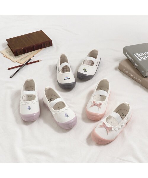 apres les cours（アプレレクール）の「バラエティ 上履き（スリッポン・キッズ・チャコール/ラベンダー/ピンク・15 /16/17/18/19）」の4枚目の写真