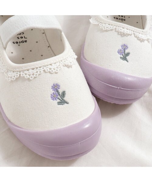 apres les cours（アプレレクール）の「バラエティ 上履き（スリッポン・キッズ・チャコール/ラベンダー/ピンク・15 /16/17/18/19）」の7枚目の写真