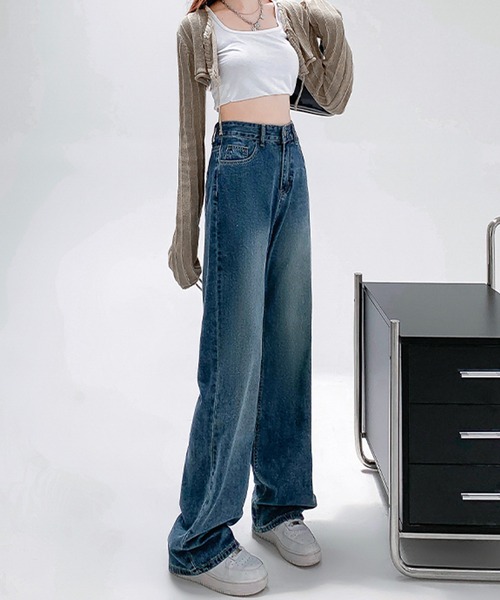 セール】/Lilamusant(リラミュゾン)/ハイウエストワイドストレート