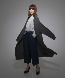 CAROLINA GLASER | 【ブラウンのみ予約】CAROLINA GLASER / ロング フードニットカーディガン(カーディガン/ボレロ)