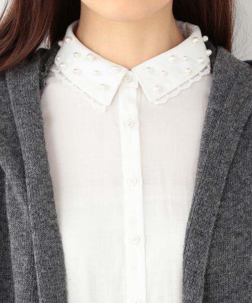 CAROLINA GLASER（カロリナ グレイサー）の「CAROLINA GLASER / ロング フードニットコーディガン（カーディガン/ボレロ・レディース・グレー/ブラウン・ONE SIZE）」の7枚目の写真