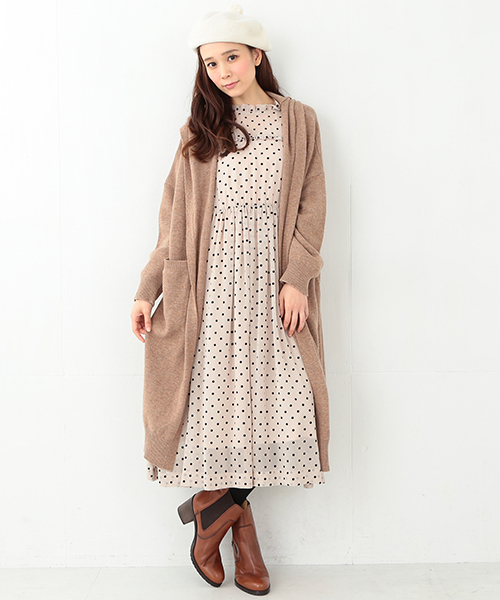 CAROLINA GLASER（カロリナ グレイサー）の「CAROLINA GLASER / ロング フードニットコーディガン（カーディガン/ボレロ・レディース・グレー/ブラウン・ONE SIZE）」の16枚目の写真