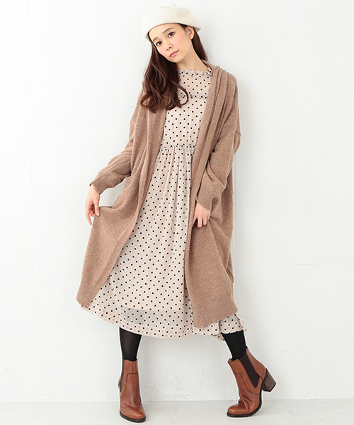 CAROLINA GLASER（カロリナ グレイサー）の「CAROLINA GLASER / ロング フードニットコーディガン（カーディガン/ボレロ・レディース・グレー/ブラウン・ONE SIZE）」の10枚目の写真