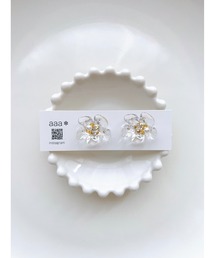 【aaa.sgallery】ビジュー入り*クリアフラワーピアス(MA)