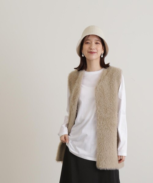 N.（N. Natural Beauty Basic）（エヌエヌナチュラルビューティーベーシック）の「◆無地ロングＴシャツ（Tシャツ/カットソー・レディース・オフホワイト/ベージュ・MEDIUM）」の22枚目の写真