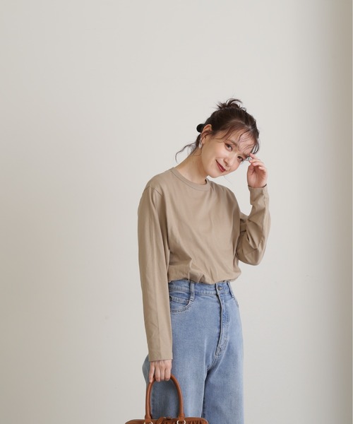 N.（N. Natural Beauty Basic）（エヌエヌナチュラルビューティーベーシック）の「◆無地ロングＴシャツ（Tシャツ/カットソー・レディース・オフホワイト/ベージュ・MEDIUM）」の14枚目の写真