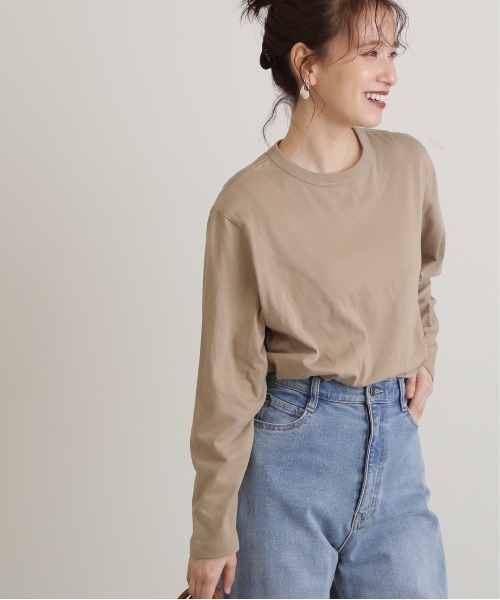 N.（N. Natural Beauty Basic）（エヌエヌナチュラルビューティーベーシック）の「◆無地ロングＴシャツ（Tシャツ/カットソー・レディース・オフホワイト/ベージュ・MEDIUM）」の15枚目の写真