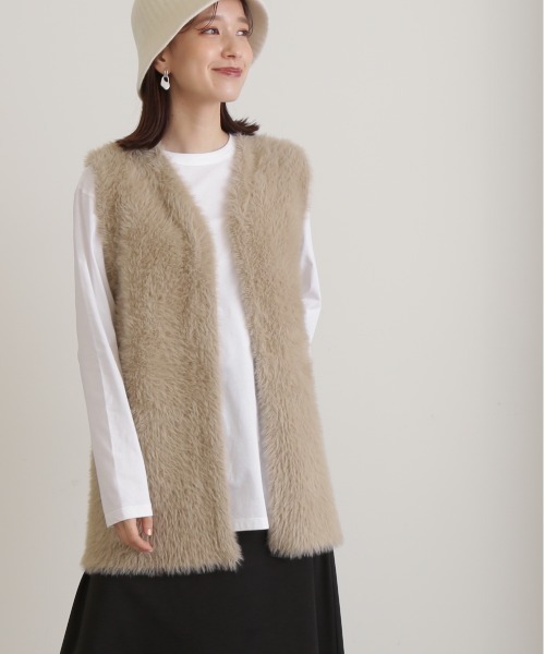 N.（N. Natural Beauty Basic）（エヌエヌナチュラルビューティーベーシック）の「◆無地ロングＴシャツ（Tシャツ/カットソー・レディース・オフホワイト/ベージュ・MEDIUM）」の4枚目の写真