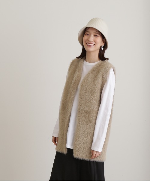 N.（N. Natural Beauty Basic）（エヌエヌナチュラルビューティーベーシック）の「◆無地ロングＴシャツ（Tシャツ/カットソー・レディース・オフホワイト/ベージュ・MEDIUM）」の8枚目の写真