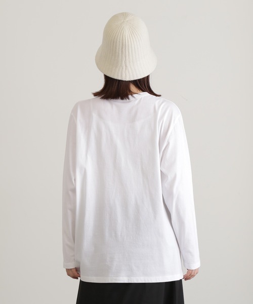 N.（N. Natural Beauty Basic）（エヌエヌナチュラルビューティーベーシック）の「◆無地ロングＴシャツ（Tシャツ/カットソー・レディース・オフホワイト/ベージュ・MEDIUM）」の11枚目の写真