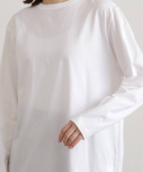 N.（N. Natural Beauty Basic）（エヌエヌナチュラルビューティーベーシック）の「◆無地ロングＴシャツ（Tシャツ/カットソー・レディース・オフホワイト/ベージュ・MEDIUM）」の13枚目の写真