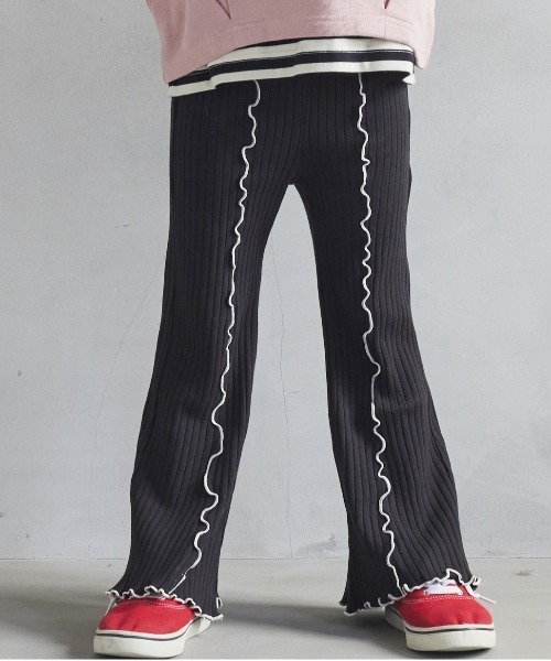 CALMIA(カルミア)の「ウラキモウテレコメローフレアーパンツ(90~150cm)(その他パンツ・キッズ・レッド/ブラウン/ブラック/パープル・90/100/110/120/130/140/150)」の2枚目の写真