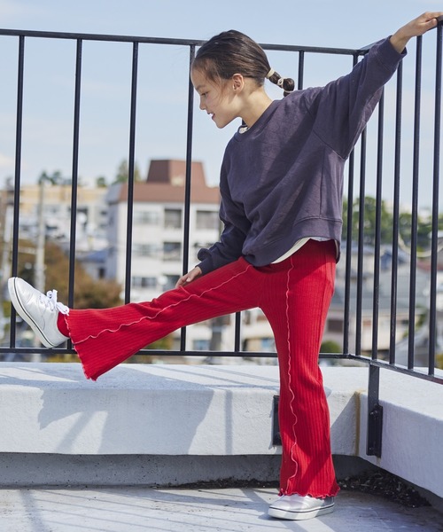 CALMIA(カルミア)の「ウラキモウテレコメローフレアーパンツ(90~150cm)(その他パンツ・キッズ・レッド/ブラウン/ブラック/パープル・90/100/110/120/130/140/150)」の5枚目の写真