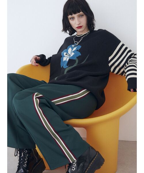 jouetie（ジュエティ）の「カラーライントラックパンツ（その他パンツ・レディース・ネイビー/ブラック/グリーン・MEDIUM）」の4枚目の写真