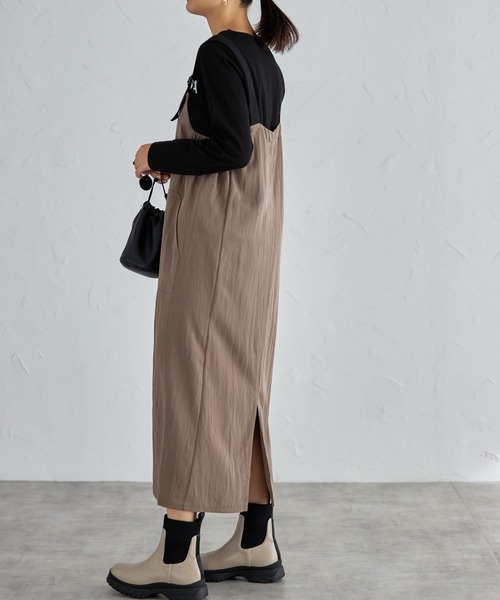 each(イーチ)の「ミリタリージャンパースカート(ジャンパースカート・レディース・ダークグリーン/ブラック/ライトグレー・FREE)」の8枚目の写真