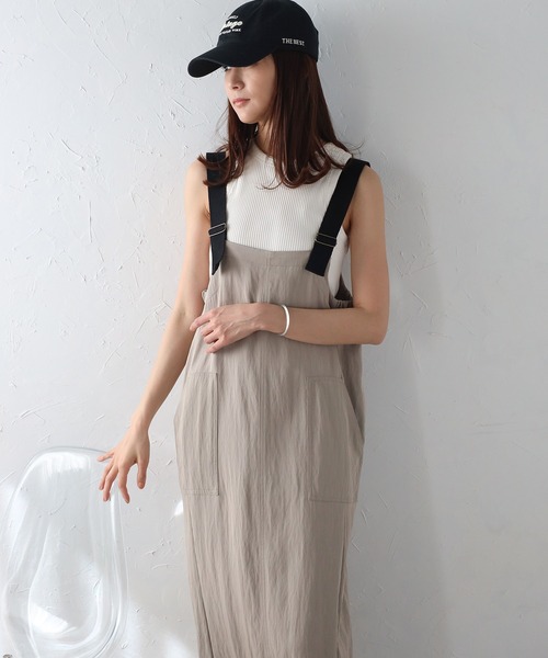 each(イーチ)の「ミリタリージャンパースカート(ジャンパースカート・レディース・ダークグリーン/ブラック/ライトグレー・FREE)」の5枚目の写真