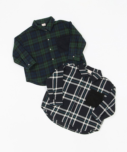 petit main(プティマイン)の「ネルチェックシャツ(シャツ/ブラウス・キッズ・グリーン/ブラック・120cm/90cm/110cm/130cm/80cm/100cm)」の9枚目の写真
