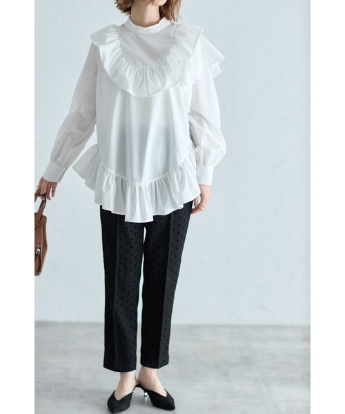 &. NOSTALGIA（アンドドットノスタルジア）の「フロッキードットパンツ（その他パンツ・レディース・チャコールグレー/ブラック・FREE）」の10枚目の写真