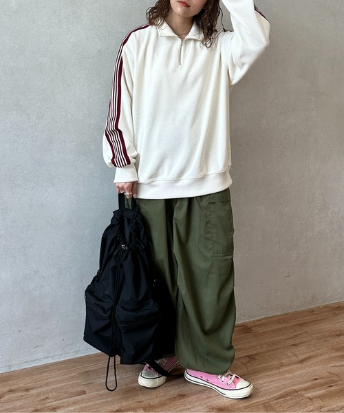 CPCM（シーピーシーエム）の「コーデュロイトラックジャケット（ブルゾン・レディース・アイボリー/オリーブ/グリーン/チャコールグレー・FREE）」の9枚目の写真