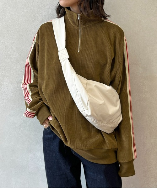 CPCM（シーピーシーエム）の「コーデュロイトラックジャケット（ブルゾン・レディース・アイボリー/オリーブ/グリーン/チャコールグレー・FREE）」の10枚目の写真