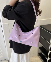 ❤️【美品】柔らかオーストリッチ風パープルハンドバッグ オーストリッチ風レザーの2WAYハンドバッグ TL BAG - AmicaMako