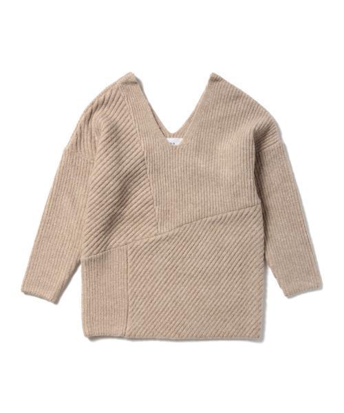 Ray BEAMS（レイビームス）の「◇RBS / 畦パッチワーク Vネックニット 