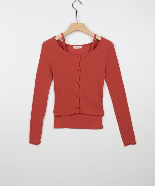 3.3 Field Trip （3.3フィールドトリップ）の「3.3 Field Trip／スリムフィットカーデ SET 2978689（カーディガン/ボレロ・レディース・カーキ/ライトピンク/ブラック・FREE）」の4枚目の写真