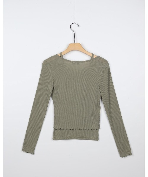 3.3 Field Trip （3.3フィールドトリップ）の「3.3 Field Trip／スリムフィットカーデ SET 2978689（カーディガン/ボレロ・レディース・カーキ/ライトピンク/ブラック・FREE）」の13枚目の写真