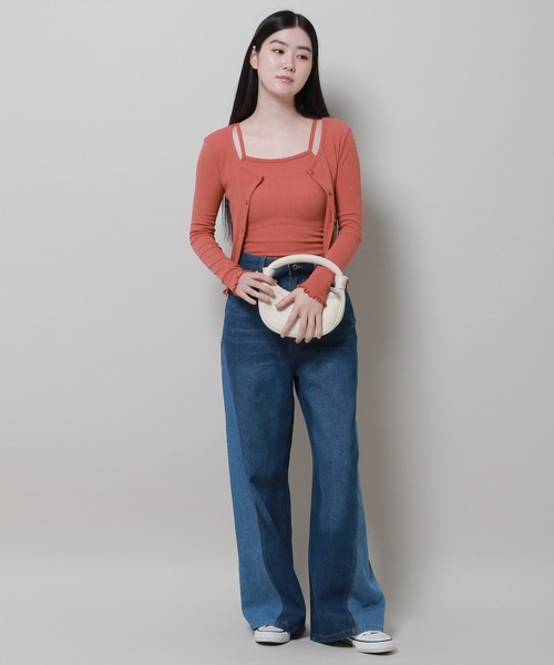 3.3 Field Trip （3.3フィールドトリップ）の「3.3 Field Trip／スリムフィットカーデ SET 2978689（カーディガン/ボレロ・レディース・カーキ/ライトピンク/ブラック・FREE）」の16枚目の写真