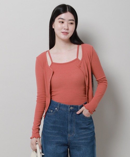 3.3 Field Trip （3.3フィールドトリップ）の「3.3 Field Trip／スリムフィットカーデ SET 2978689（カーディガン/ボレロ・レディース・カーキ/ライトピンク/ブラック・FREE）」の20枚目の写真