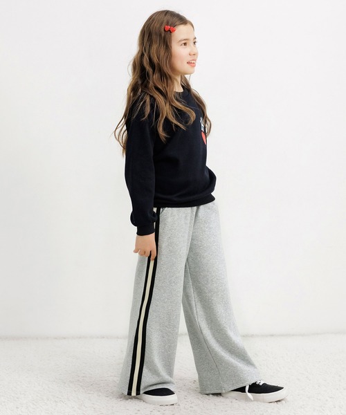 Bee des Bee（ビーデスビー）の「裏起毛ラインワイドパンツ（スウェットパンツ・キッズ・ダークグレー/ブラック/グレイッシュベージュ/杢グレー・120cm/130cm/140cm/110cm/150cm）」の16枚目の写真