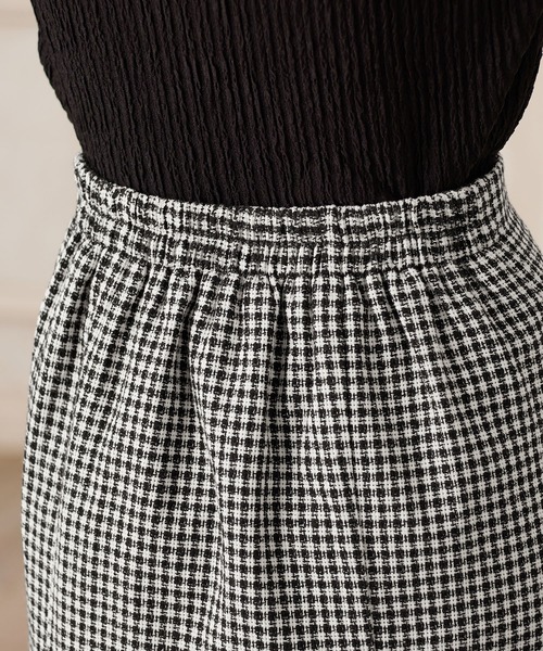 alotta（アロッタ）の「ツイード金ボタンマーメイドスカート（スカート・レディース・ホワイト/ブラウン/ブラック×ホワイト・LL/L/3L/M）」の6枚目の写真