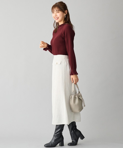 alotta（アロッタ）の「ツイード金ボタンマーメイドスカート（スカート・レディース・ホワイト/ブラウン/ブラック×ホワイト・LL/L/3L/M）」の18枚目の写真