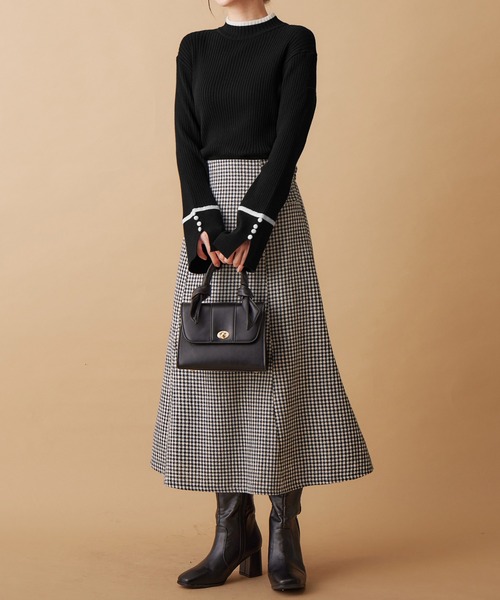 alotta（アロッタ）の「ツイード金ボタンマーメイドスカート（スカート・レディース・ホワイト/ブラウン/ブラック×ホワイト・LL/L/3L/M）」の20枚目の写真