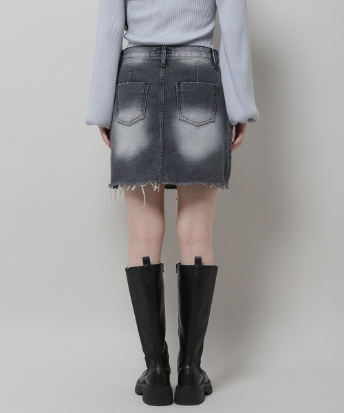3.3 Field Trip （3.3フィールドトリップ）の「3.3 Field Trip／ダメージデニムスカート  2978697（デニムスカート・レディース・ブラック/ライトブルー・SMALL/MEDIUM）」の15枚目の写真