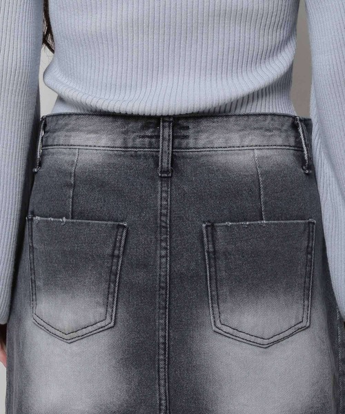 3.3 Field Trip （3.3フィールドトリップ）の「3.3 Field Trip／ダメージデニムスカート  2978697（デニムスカート・レディース・ブラック/ライトブルー・SMALL/MEDIUM）」の17枚目の写真