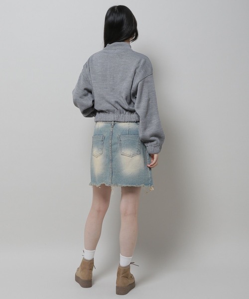 3.3 Field Trip （3.3フィールドトリップ）の「3.3 Field Trip／ダメージデニムスカート  2978697（デニムスカート・レディース・ブラック/ライトブルー・SMALL/MEDIUM）」の5枚目の写真