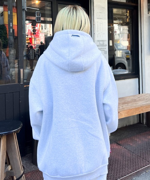   オールオーバー モノグラムロゴ ジッパー ポーチ A'GEM/9 × .kom『ACOVER/オコボ』Side Line Raglan Hoodie