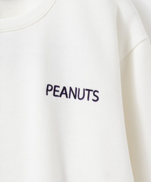 PEANUTS(ピーナッツ)の「PEANUTS SNOOPY ロゴ刺繍トレーナー(スウェット・メンズ・ホワイト/ブラック・L/XL/M)」の10枚目の写真