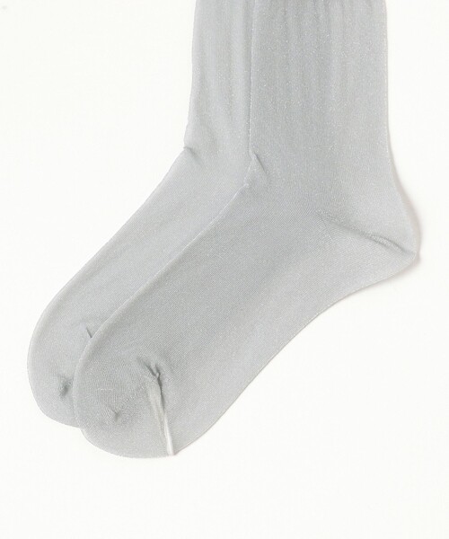 Demi-Luxe BEAMS（デミルクス ビームス）の「シアー ミドルソックス（ソックス/靴下・レディース・シルバー/ピンク/ホワイト・ONE SIZE）」の5枚目の写真