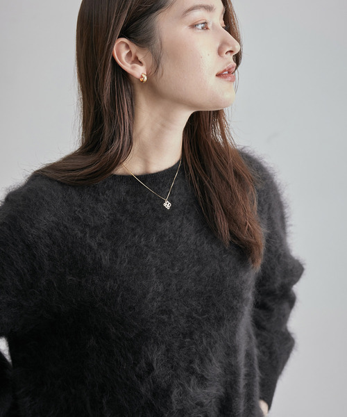 ROPE'（ロペ）の「【一部店舗限定】カシミヤ100％ クルーネックファーニット（ニット/セーター・レディース・ブラック/ネイビー・FREE）」の6枚目の写真