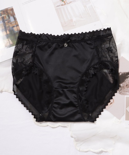 セール】【6枚セット】リボンチャームサイドレースサテンショーツ