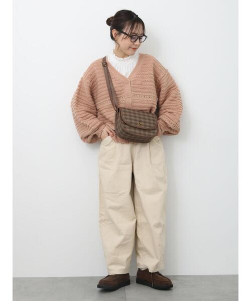 ehka sopo(エヘカソポ)の「ラメ混Vネックカーディガン(カーディガン/ボレロ・レディース・キナリ/グリーン/ピンク・F)」の10枚目の写真