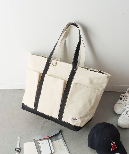 Dickies(ディッキーズ)の「【Dickies】AUTHENTIC CANVAS TOTE L / ディッキーズ オーセンティック トートバッグ Lサイズ(トートバッグ・メンズ・ネイビー/ベージュ/ブラック・FREE)」の2枚目の写真