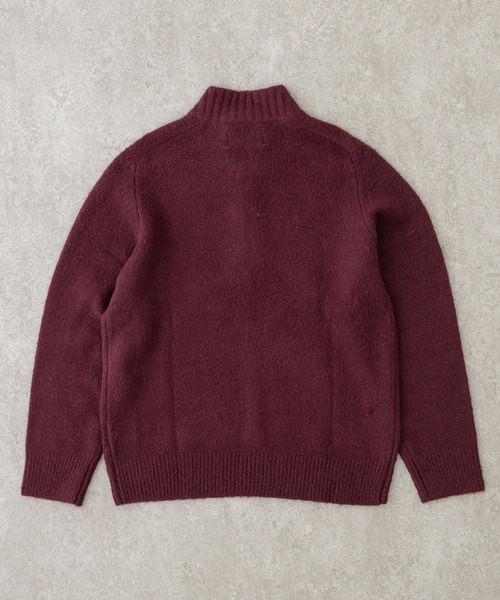 BRICK & SONS（ブリックアンドサンズ）の「ブラッシュヤーンラグランハーフジップニット（ニット/セーター・メンズ・グリーン/ブラック/ワイン・M/S/L）」の8枚目の写真