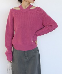 TITE IN THE STORE | ウール混クロスネックニットプルオーバー(ニット/セーター)