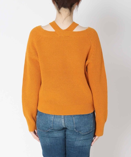 TITE IN THE STORE（ティテ　インザ　ストア）の「ウール混クロスネックニットプルオーバー（ニット/セーター・レディース・ピンク/ブラック/オレンジ・38）」の18枚目の写真