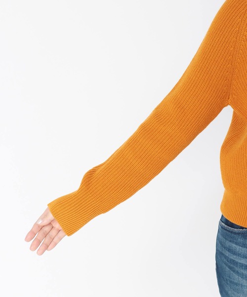 TITE IN THE STORE（ティテ　インザ　ストア）の「ウール混クロスネックニットプルオーバー（ニット/セーター・レディース・ピンク/ブラック/オレンジ・38）」の5枚目の写真