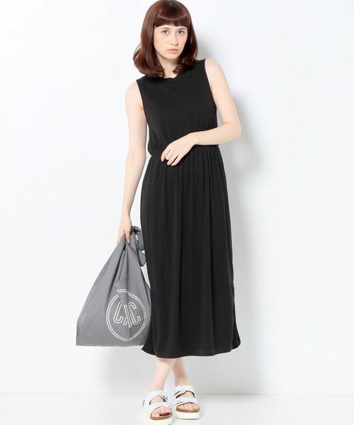 Another Edition（アナザーエディション）の「リブノースリーブワンピース/AEBC T/RスパンリブNSL OP◆（ワンピース・レディース・ブラック/ライトグレー/オレンジ・フリー）」の2枚目の写真